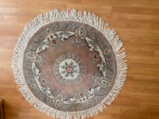 Round carpet chinese design art deco in thick woolen pile