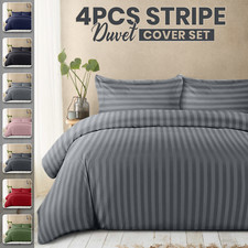 4 Pcs Stripe Duvet Quilt Cover