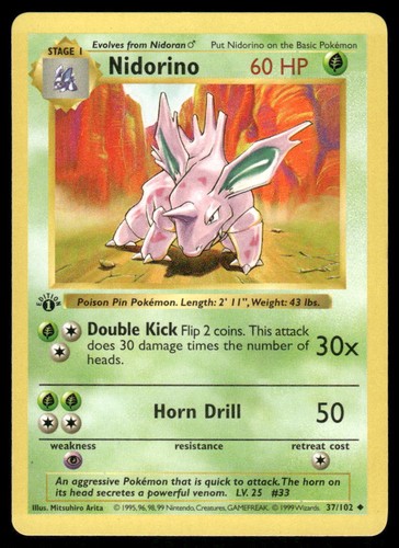Pokemon cards nidorino 102 - pokemon,