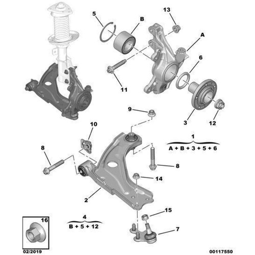 Front wishbone fixing bolts - bolts,