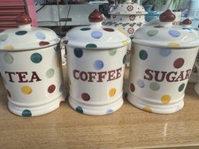 Emma Bridgewater Polka Dot Tea Coffee Sugar Caddies 2012