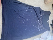 Red Herring Debenhams Vest Top Navy With Studs Size 12