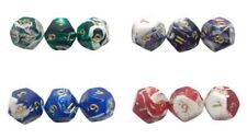 Poly MARBLE Dice D12's. Various Colours packs of 3. TWELVE sided.