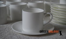 SOHO LIVING Linea White Bone China Espresso Cup & Saucer Modern Beautiful