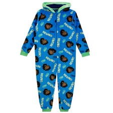 Encanto Sleepsuit Kids Boys 3-12 Years All In One Pyjama Sleepwear Hooded Blue