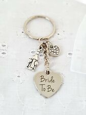 BRIDE TO BE KEYRING WEDDING DAY KEEPSAKE WITH ORGANZA GIFT BAG
