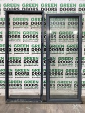 GREY ALUMINIUM BACK DOOR USED EXTERNAL DOUBLE GLAZED UNBRANDED ENTRY DOOR