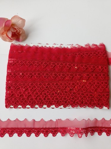 New yards red organza - yards,