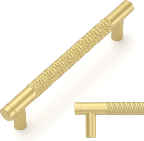 Brushed gold cabinet handles - gold,