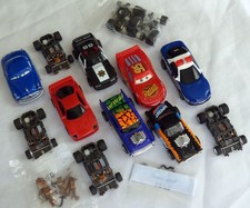TYCO slot cars, chassis & parts lot, run on AFX, wear & flaws, spares repair