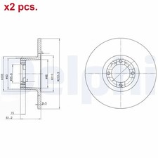 X2 PCS FRONT BRAKE DISC ROTORS