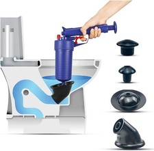 Drain Blaster Air Plunger – High Pressure Toilet Sink Kitchen Drain Unblocker