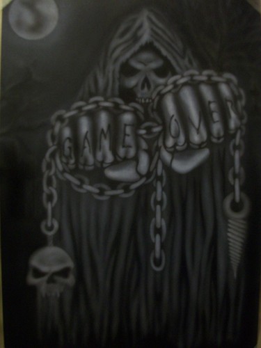 Game over skulls zombies death - game,
