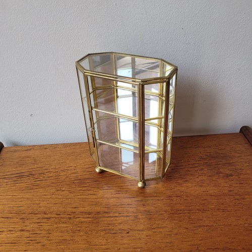 Vintage brass glass mirrored - vintage,