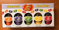 5 - 4oz Jelly Belly Scented Candles Discontinued Kiwi Cantaloupe Pomegranate NIB