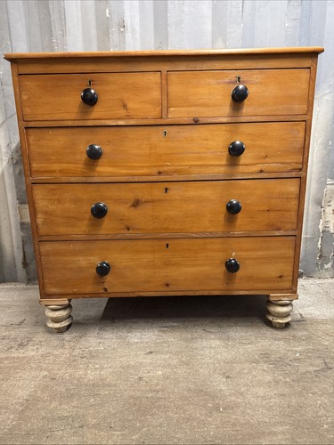 Antique pine victorian chest - pine,
