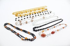 Antique Glass Necklaces Wedding Cake Gemstone French Jet Cut Crystal Deco x 8