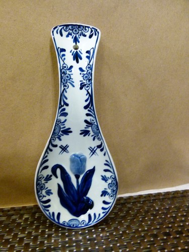 Delft blue ceramic spoon - ceramic,