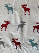 NEXT DOUBLE BRUSHED COTTON MOOSE WHITE RED TEAL GREY DUVET COVER PILLOWCASES