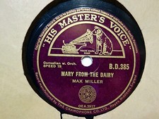 MAX MILLER - CHOOSE ANY ONE OF SIX 78 rpm discs
