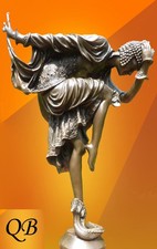ART DECO BRONZE EGYPTIAN FIGURINES SCULPTURE ANKARA STATUE DANCER LADY FIGURE