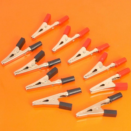 Insulated crocodile clips - 10, x