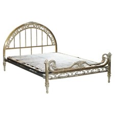 SUPER RARE ANTIQUE FRENCH CIRCA 1900 SOLID BRASS DOUBLE BED FRAME MUST SEE PICS