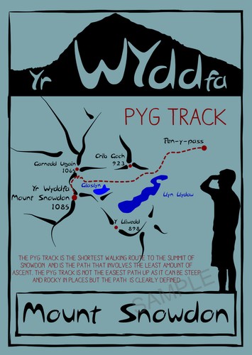 Vintage poster snowdon pyg - poster,