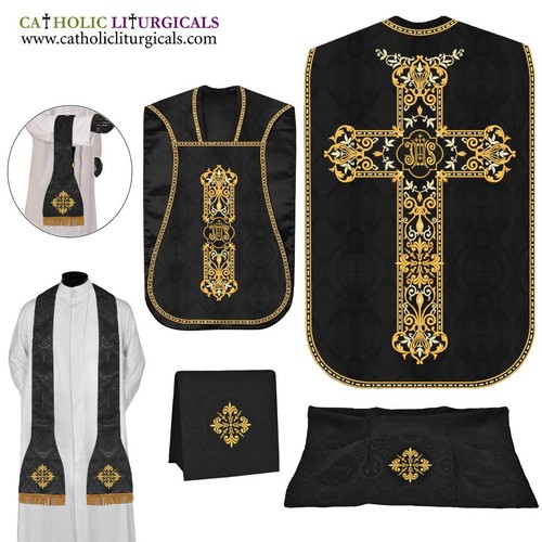 Black roman chasuble - black,