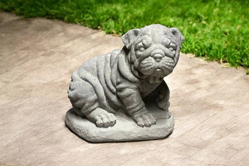 Concrete shar pei puppy - pei, garden