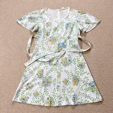 Vintage 1960s Mini Dress Womens Size 6 UK White Floral 1960s Denmark