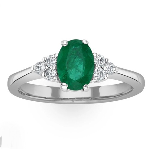 18ct white gold - oval, &