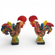 Vintage Pair Ceramic Cockerel