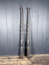 Antique Pair Victorian Cast Iron Newel Posts