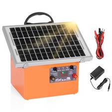 32KM Solar Electric Fence Energiser Energizer Charger 0.5J Livestock Farm Animal