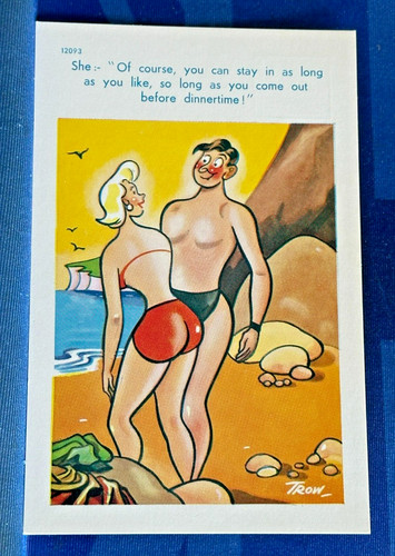 Comic postcard 1950s bikini - postcard,