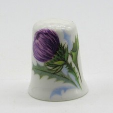COLLECTABLE CHINA THIMBLE SCOTTISH THISTLE BY HIGHLAND CHINA