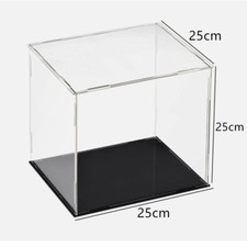 Acrylic Clear Cube Perspex Display Box Case 25cm Big Collectables Dustproof UK