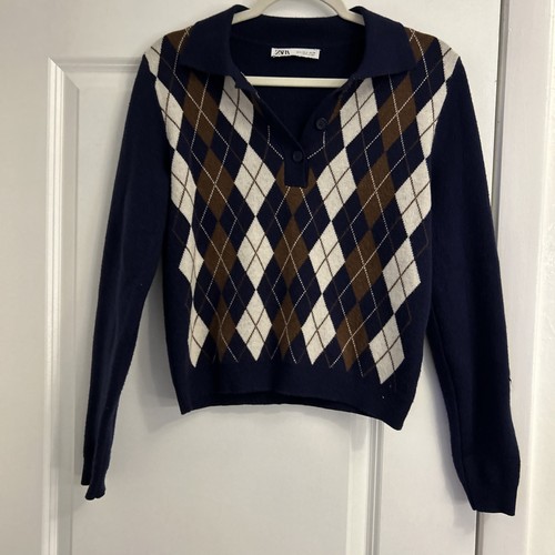 Zara argyle collared button - collared,