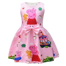 Peppa Pig Girls Bow Princess Dress Sleeveless Xmas Birthday Party Tutu Dress UK