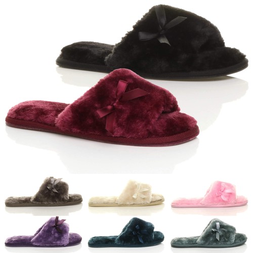 Womens ladies flat peep toe - flat,