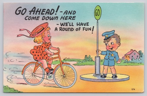 Vintage comic postcard - vintage,