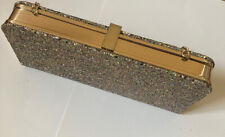 Glittery Sparkle Multicolour DUNE LONDON Box Clutch/Shoulder Handbag Gold Chain