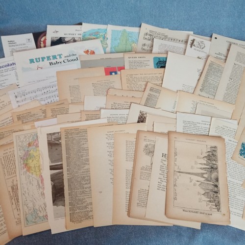 100 vintage book pages - pages, for