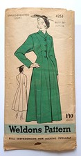 Vintage 1950s princess coat Weldons sewing pattern B34 W27