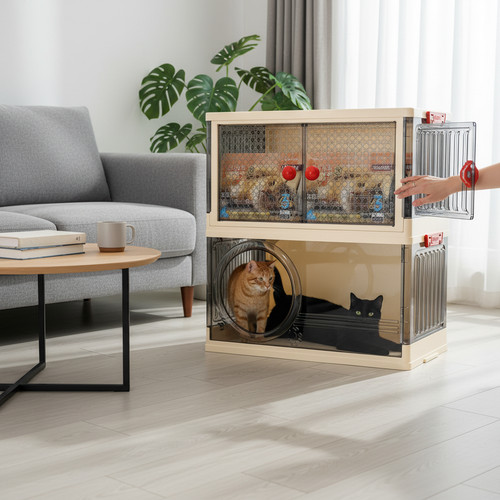 Indoor cat kennel with storage - kennel,