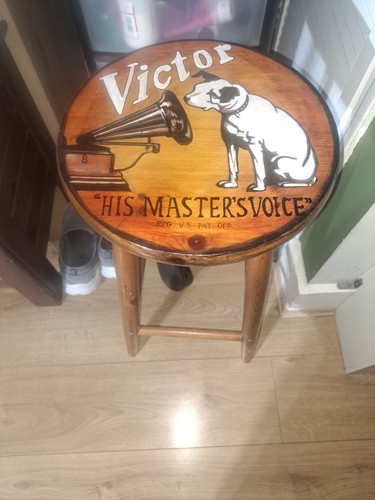 Hand painted wooden - , stool