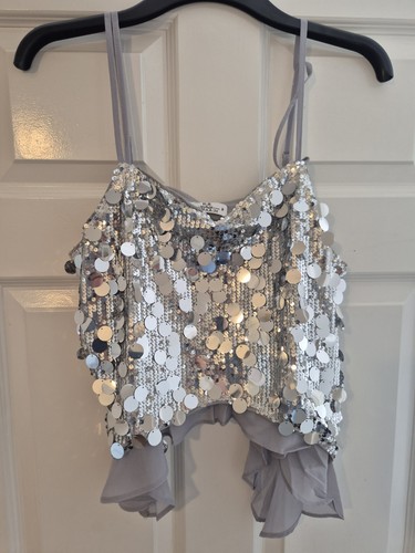 Women neck sequined vest - v-neck,