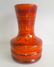 Rare vintage Walter Gerhards West German Pottery Lava glaze vase Orange 400/16