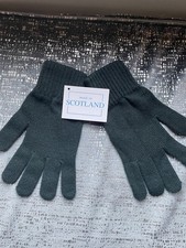 Ladies  100% 4 ply DARK GREEN cashmere gloves